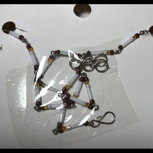 Jewelry - Handcrafted Seed Bead Necklace Earring Set Jewelry - Handcrafted Seed Bead Necklace Earring Set